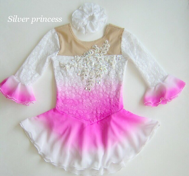 送料無料★TNW35★上品グラデ＊フルオーダー大会用フィギュアスケートコスチューム★