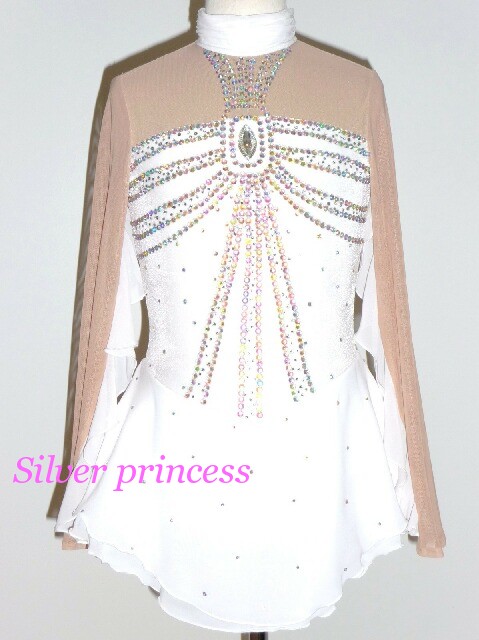 送料無料★TNW75★妖精のお袖♪フルオーダー大会用フィギュアスケートコスチューム★