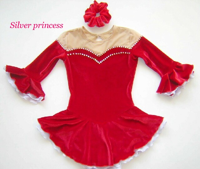 10/20締切★クリスマス用にオーダー品★スワロ130個★S. Princess★TS１１番＊フィギュアスケートコスチューム★子供各サイズ