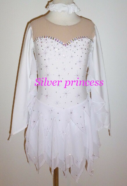 送料無料★TS52WH★フルオーダー★送料大会用フィギュアスケートコスチューム★