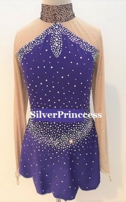 送料無料★TNPU167番★無数のストーンが光り輝く！フルオーダー★大会用フィギュアスケートコスチューム