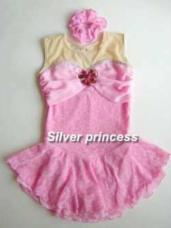 送料無料★優勝歴あり★Silver princess限定★フルオーダーフィギュアスケートコスチューム★ピンク★各サイズ