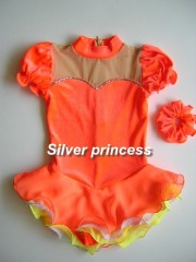 いつでも御注文可★Silver Princessオリジナル★スワロが光る♪Dreamer★フィギュアスケートコスチューム★子供各サイズ