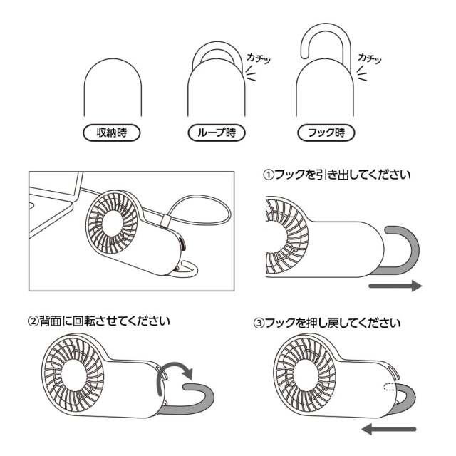 コンパクトハンディUSBファン