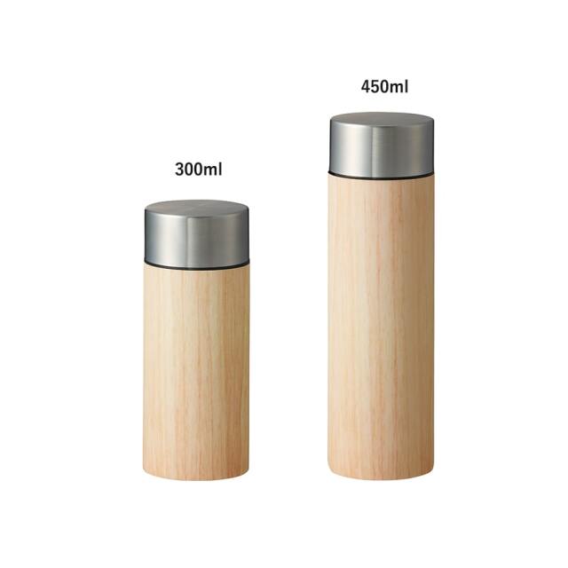 【保温＆保冷】木目調ボディサーモボトル300ml