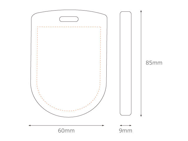 木製バック札　半丸型スペック