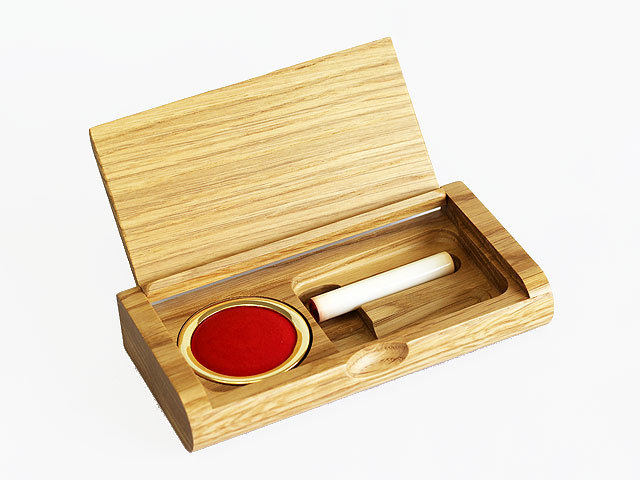 木製一枚フタ印鑑ケース　ナラ