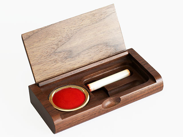 木製一枚フタ印鑑ケース（巾75mm×長さ150mm）【名入れ込み】 名入れ