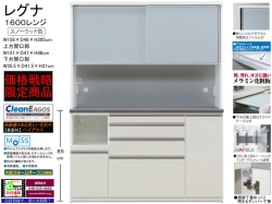 【期間限定価格戦略レンジ】「レグナ」１６００レンジ　国内最高環境安全基準Ｆ☆☆☆☆素材仕様、幅１５６cm・高さ２０５cmのスチームオーブンレンジに対応した人気の２色限定ボディで高機能満載の大型価格戦略レンジボードです。