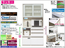 【国産新作レンジ】「ラッキー」１０００レンジ　珍しい98cm幅、十分な機能を備えた価格戦略商品。高さ205cm・国内最高環境安全基準Ｆ☆☆☆☆素材を使用、面材は光沢のあるホワイト色ハイグロス、ヘティヒ社製ソフトクローザー付引出と安心安全設計