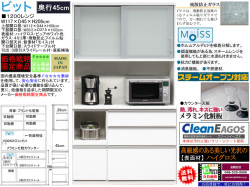 【期間限定価格戦略レンジ】「ビット」１２００レンジ　珍しい奥行４５cm、国内最高環境安全基準Ｆ☆☆☆☆素材仕様、幅１１７cm・高さ２０６cmのスチームオーブンレンジ対応の安心安全に使える十分な機能を備えたホワイト色の価格戦略レンジボードです。