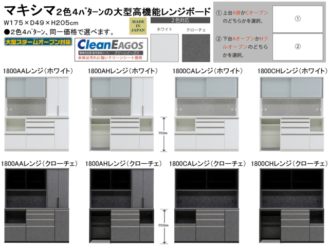 高機能レンジボード】「マキシマ」1800AA/AH/CA/CHレンジ 175cm