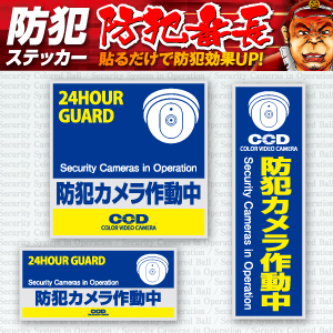 セキュリティステッカー 防犯カメラ作動中 (OS-183)