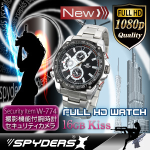 腕時計型 スパイカメラ スパイダーズX (W-774) フルハイビジョン 動体検知 16GB内蔵