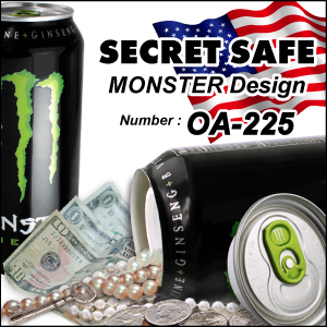 防犯 スパイグッズ 隠し金庫 飲料缶型 収納 セーフティボックス 『SECRET SAFE シークレットセーフ』(OA-225) MONSTER