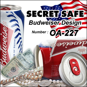 防犯 スパイグッズ 隠し金庫 飲料缶型 収納 セーフティボックス 『SECRET SAFE シークレットセーフ』(OA-227) Budweiser