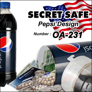 防犯 スパイグッズ 隠し金庫 ペットボトル型 収納 セーフティボックス 『SECRET SAFE シークレットセーフ』(OA-231) Pepsi