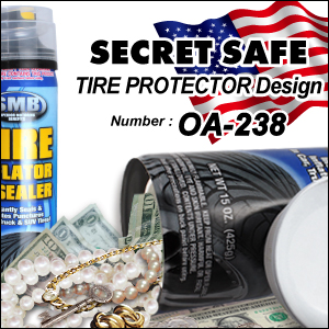 スプレー缶型 パンク修理剤デザイン 収納 セーフティボックス『SECRET SAFE シークレットセーフ』(OA-238) TIRE PROTECTOR