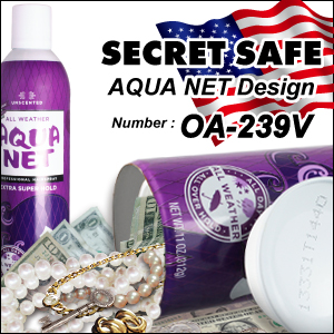 スプレー缶型 ヘアスプレーデザイン 収納 セーフティボックス『SECRET SAFE シークレットセーフ』(OA-239V) AQUA NET バイオレット