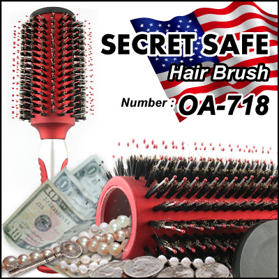 隠し金庫 ヘアブラシ 『シークレットセーフ Hair Brush』 レッド セーフティボックス アメリカン 雑貨 貴重品 タンス貯金 へそくり 防犯 OA-718