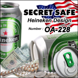 防犯 スパイグッズ 隠し金庫 飲料缶型 収納 セーフティボックス 『SECRET SAFE シークレットセーフ』(OA-228) Heineken