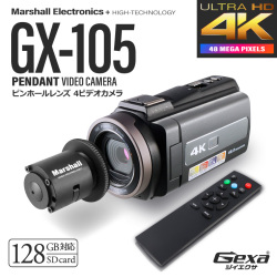 ジイエクサ(Gexa) 調査用 ピンホールレンズ 4K ビデオカメラ 証拠撮影セット 強力赤外線搭載 スマホ操作 H.264 リモコン 128GB対応 GX-105