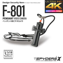 スパイダーズX スパイカメラ 1080P ペンダント型カメラ 小型カメラ [F-801] 防犯カメラ Photo4K 32GB内蔵