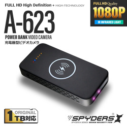 【第二世代V2｜１TB対応】スパイダーズX スパイカメラ 1080P 充電器型カメラ 小型カメラ [A-623] 防犯カメラ 赤外線 人感検知 ワイヤレス充電