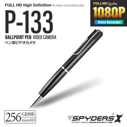 スパイダーズX スパイカメラ 1080P ペン型カメラ 小型カメラ [P-133] 防犯カメラ ボイスレコーダー ハンズフリー 256GB対応
