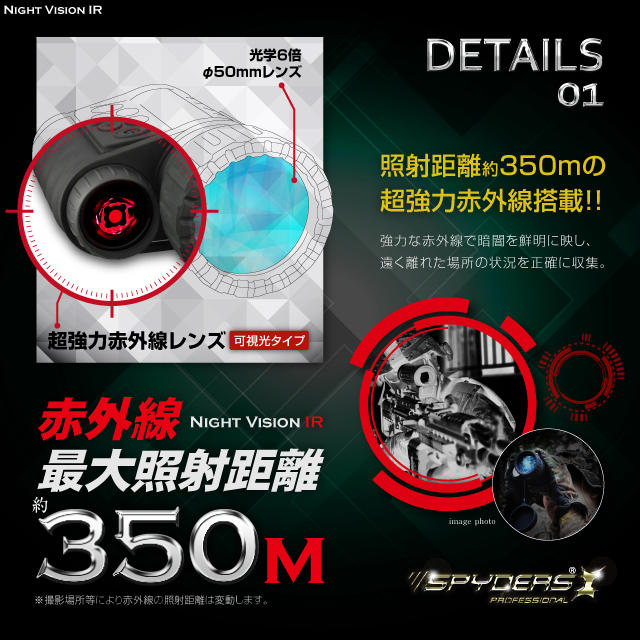 暗視スコープ 単眼鏡型ナイトビジョン 小型カメラ スパイダーズX PRO 