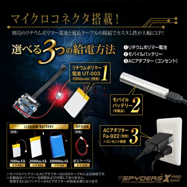 ユニット型小型カメラ（4K） UT-124＆GA-018SET | 4K録画対応基板ユニット小型カメラ＆4