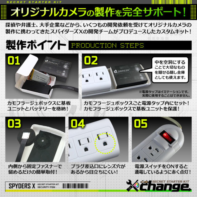 隠しカメラ ハンガー タイプ[中古品]電源ケーブと説明書つき スパイダーズX 小型カメラ ハンガー型カメラ 防犯カメラ 高画質 1080P
