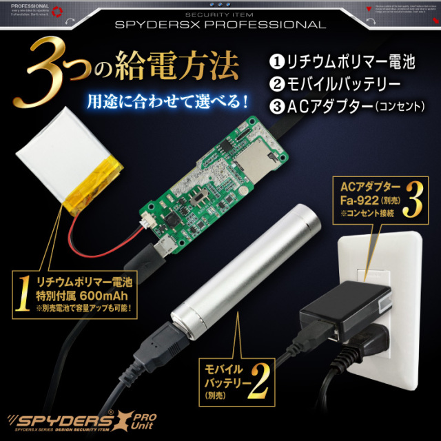 スパイダーズX PRO 小型カメラ 基板完成実用ユニット 防犯カメラ