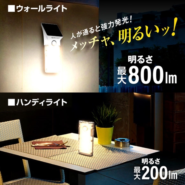 オンロード(OnLord) ソーラー充電式 脱着式センサーライト