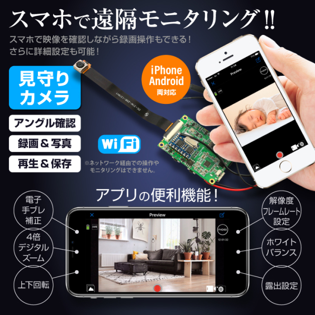 Gexa(ジイエクサ) 小型カメラ 基板完成実用ユニット 防犯カメラ 4K Wi 