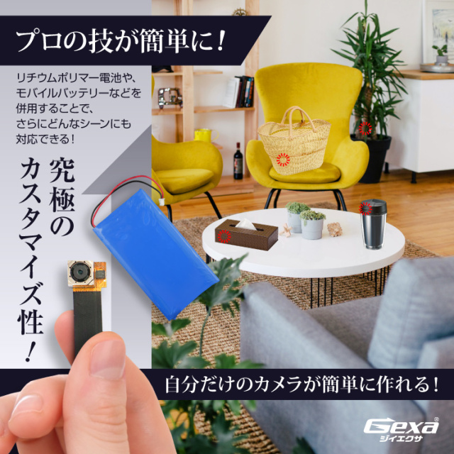 Gexa(ジイエクサ) 小型カメラ 基板完成実用ユニット 防犯カメラ