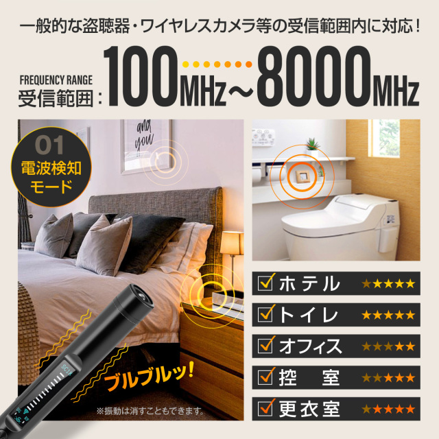 盗聴器 盗撮器 発見器 レンズ発見機 マルチディテクター [MD-905