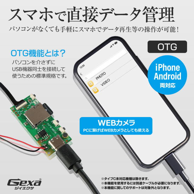 Gexa(ジイエクサ) 1080P スパイカメラ 自作 完成基板 小型カメラ