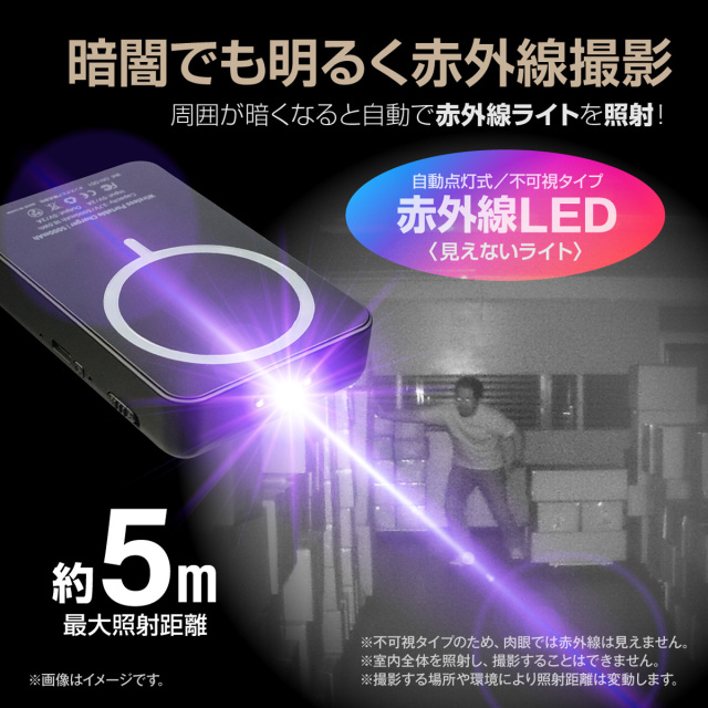 GX-302 防犯カメラ Gexa(ジイエクサ) スパイカメラ 2.7K ワイヤレス充電器型カメラ
