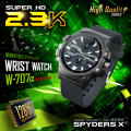 スパイダーズX スパイカメラ 2.3K 腕時計型カメラ 小型カメラ [W-707α] 防犯カメラ 高画質 60FPS 128GB内蔵