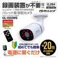 【レコーダー内蔵】オンロードSDカード防犯カメラ 電源に繋ぐだけ簡単録画 録画装置不要 強力20m照射赤外線LED リモコン H.264 256GB対応 OL-022WS（※SDカード付属なし）