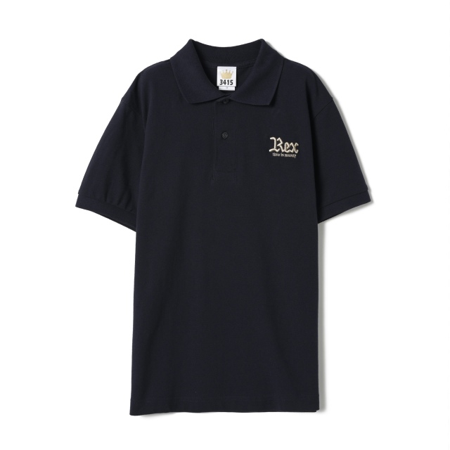 REX3D刺繍 ポロシャツ （ネイビー）/ サイズM-XL