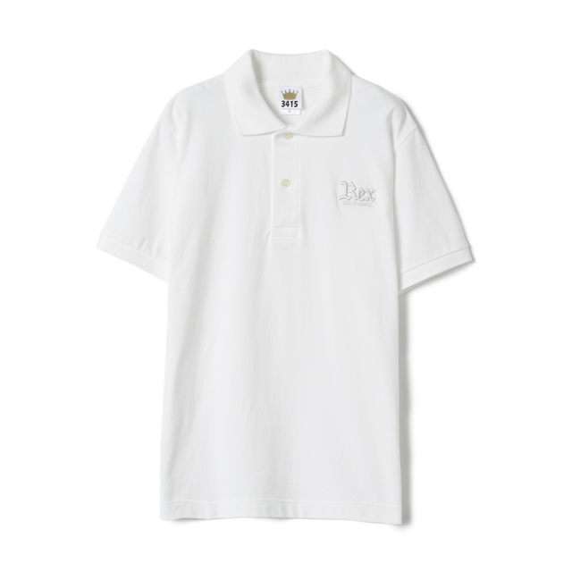 REX3D刺繍 ポロシャツ （ホワイト）/ サイズM-XL
