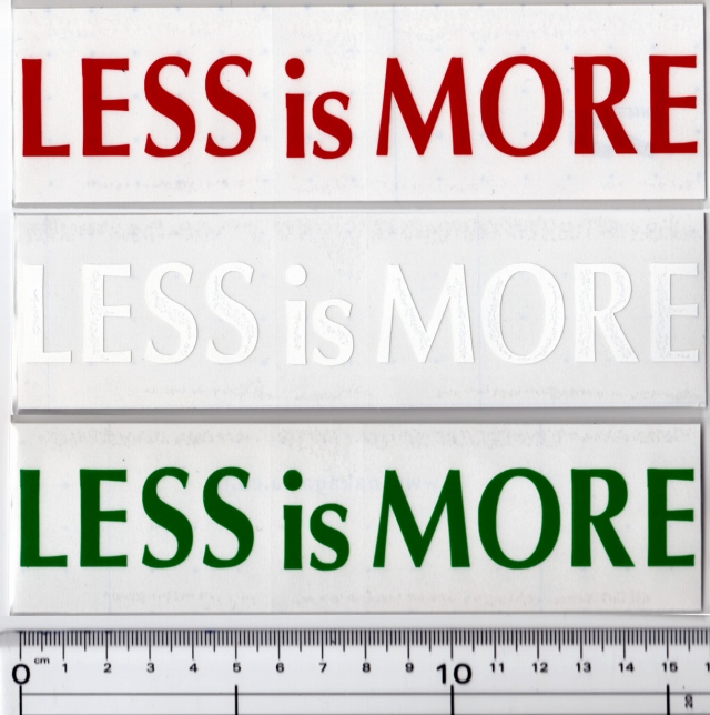 レスイズモア 「切り文字ステッカー 大」