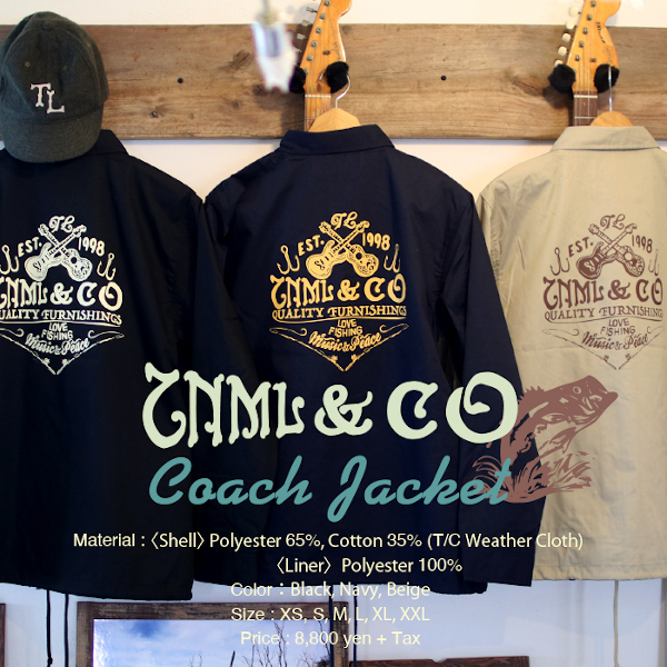 ★ご予約商品★ 津波ルアーズ 「TNML & Co - Coach Jacket」 ※12月中旬頃入荷予定 ★ご予約商品★ 津波ルアーズ 「TNML & Co - Coach Jacket」 ※12月中旬頃入荷予定