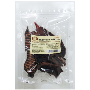 ベストパートナー 北海道の牛干し肉 お徳用１２０ｇ 犬用おやつ 国産 無添加 無着色