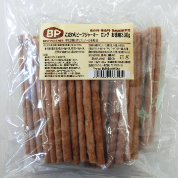ベストパートナー こだわりビーフジャーキーロング お徳用330g 犬用おやつ 国産 保存料 着色料 発色剤無添加 ベストパートナー こだわりビーフジャーキーロング お徳用330g 犬用おやつ 国産 保存料 着色料 発色剤無添加