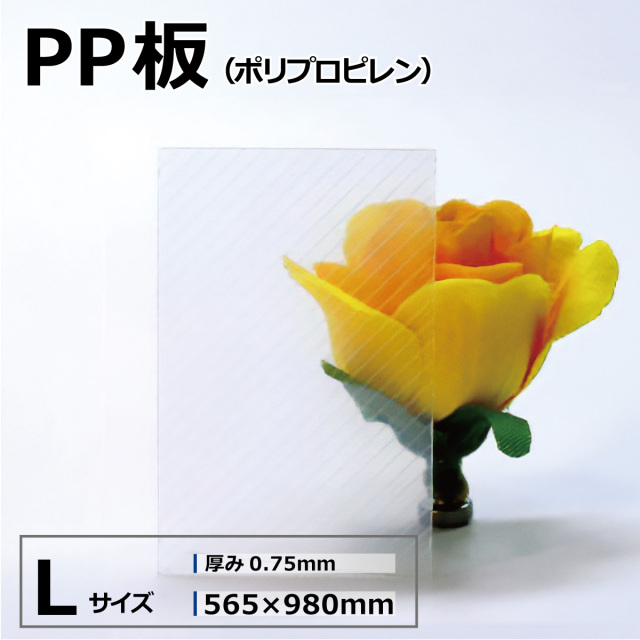 PP板 PPシート ポリプロピレンシート ライン透明 クリア Lサイズ 565×980mm 厚さ0.75mm オーダーカット無料 アクリルショップオービター