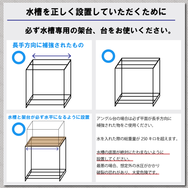 アクリル水槽の設置方法
