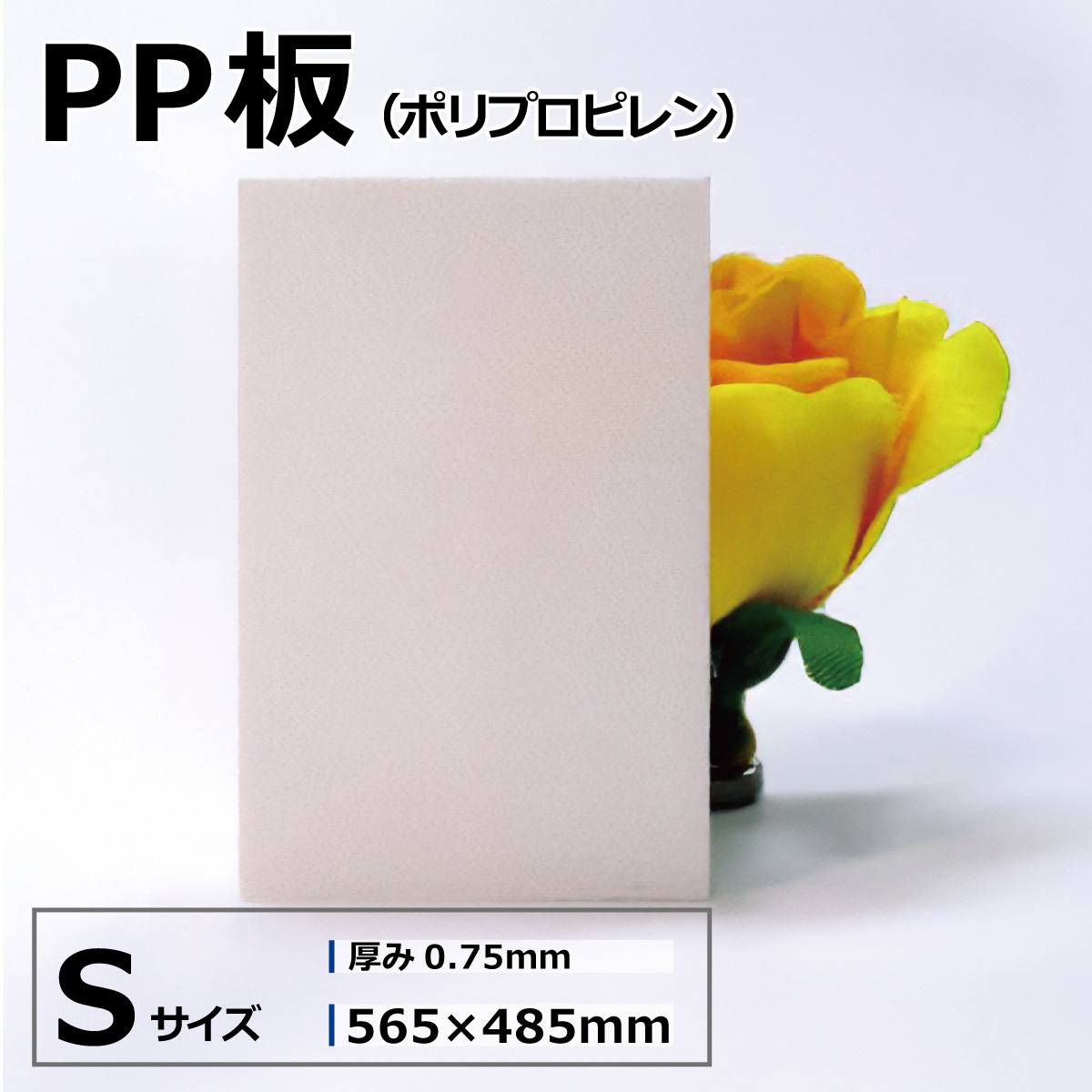 PP板 PPシート ポリプロピレンシート ホワイト 白 Sサイズ 565×485mm 厚さ0.75mm オーダーカット無料 アクリルショップオービター